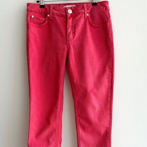 Sandro Paris Cropped Red Denim Jeans, Size 38 (EU) / Size 8 (US)